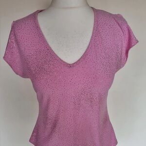 Pink V-Neck Women's Top